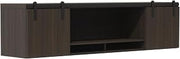 Safco Mirella 72" Wall-Mounted Hutch with Sliding Wood Doors