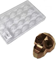 Martellato MA1017 Clear Polycarbonate Halloween Chocolate Mold with 20 Skull Cavities 37mm x 28mm x 18mm High