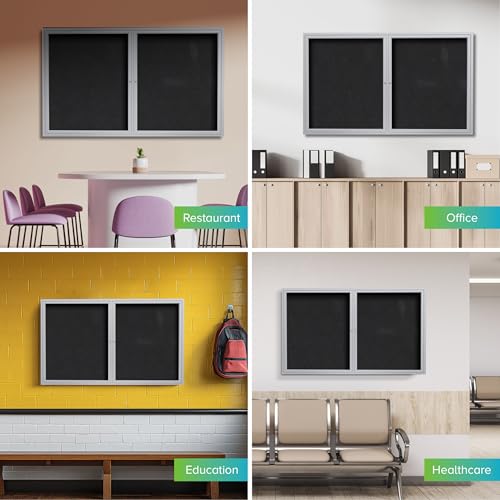 Ghent 36" x 48" / Black / 2-Door Message Boards & Signs