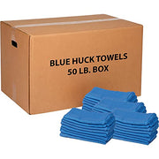 50 Lb. Box 100% Cotton Huck Towels by Global Industrial – 15" x 25", 100% Cotton, Blue, Model N010-C67*50