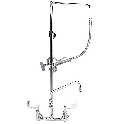 B-2466 Pre-Rinse Overhead Swivel Arm Add-On Faucet with 12-Inch Swing Nozzle Ceramic Cartridges by T&S Brass – 28"L x 12.25"W x 34.5"H, Brass, Multicolor, Model B2466