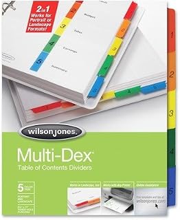 WLJ90503 - Wilson Jones Multi-Dex Index Assorted Color 5-Tab