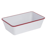 Serving Bowl Enamelware Look Melamine White/Red - 10 1/2 L x 6 1/2 W x 3 1/10 D by HUBERT – Melamine, White, Model 240511