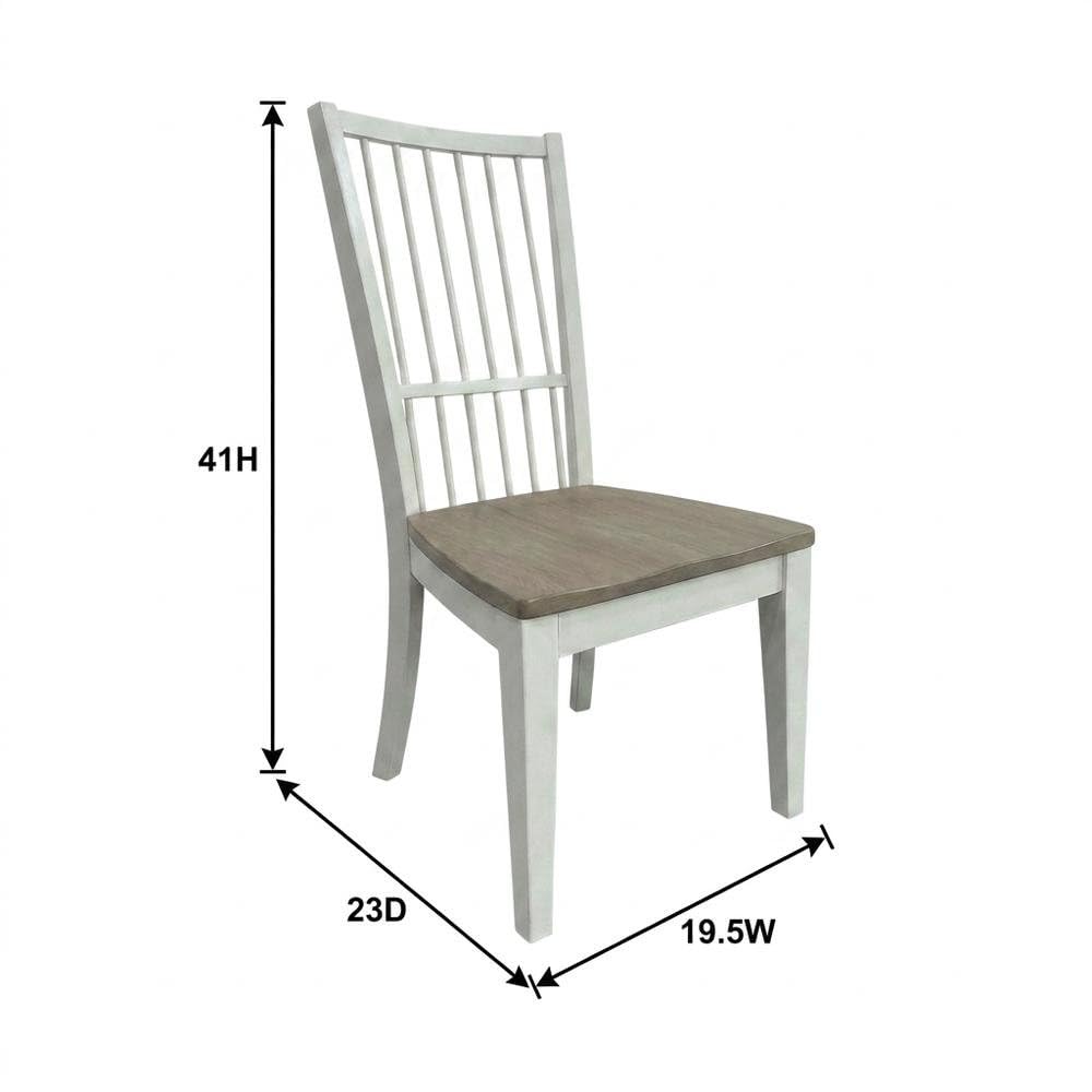 White Spindle Back Dining Chair Two Pack by Starlight Canyon Home – Poplar Solids / Birch Veneers, White, Pack of 2