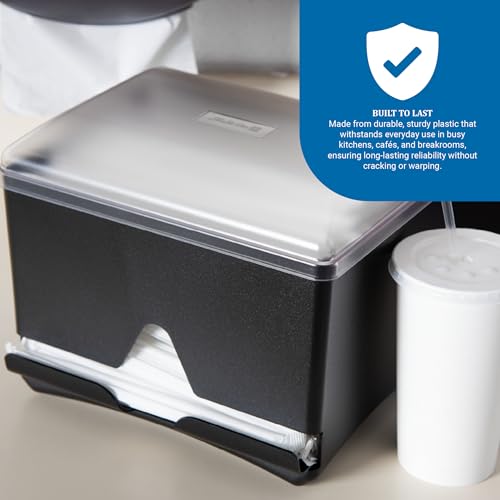 San Jamar 500 Straw Capacity / Black / 500.0 load Straw Dispensers