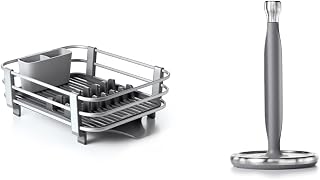 OXO Good Grips Aluminum Dish Rack & Good Grips Steady Paper Towel Holder