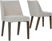 Starlight Canyon Home Polyester-Upholstered Dining Chairs with Walnut Veneer Frame Set of 2, Accent Chairs for Living Room or Bedroom, Brown
