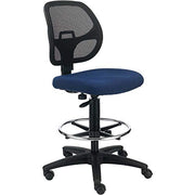 Armless Mesh Drafting Stool by Global Industrial – Plastic, Blue, Model A2813TMIX-BL