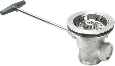 Krowne 22-800 Royal Series Ball Valve Twist Drain, 1-1/4" Overflow Outlet with Cap, fits 3-1/2" Sink Opening, Includes Vandal Resistant Screw for Strainer, Stainless Steel Ball Valve