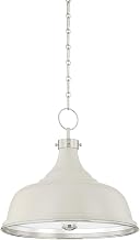 Hudson Valley Lighting MDS300-PN/OW Painted No. 1-3 Light Pendant - 16 Inches Tall and 18.25 Inches Wide - Polished Nickel/Off-White