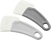 Tablecraft 12781 Gray Pan Scrapers, Set of 2, Silicone Heads with Polypropylene Handles, Flexible Kitchen Tools for Cookware Cleanup, Dough Dividing, Ergonomic Grip, Dishwasher Safe
