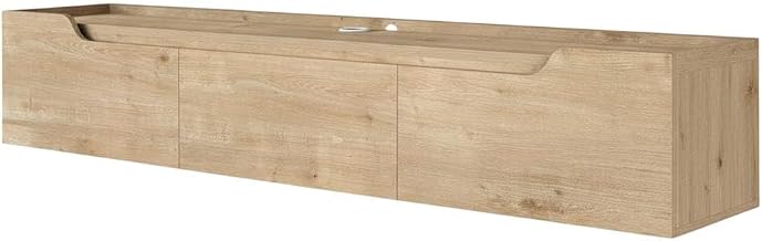 Furnifact White Wall Mounted TV Stand, for up to 80 inch TVs, Engineered Wood, Modern Design, Space-Saving wall Mount, Durable Construction