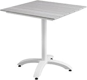 Gray Outdoor Patio Dining Table, 28-Inch Round, Weather-Resistant, Sturdy Steel Frame, Ideal for Outdoor Dining and Entertaining