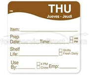 DayMark - 1122134 - DissolveMark 2 in x 2 in Thursday Shelf Life Label