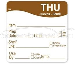 DayMark - 1122134 - DissolveMark 2 in x 2 in Thursday Shelf Life Label
