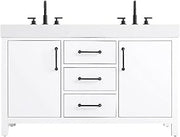 Elegant Kitchen and Bath 54" Double Bathroom Vanity in White