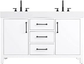 Elegant Kitchen and Bath 54" Double Bathroom Vanity in White
