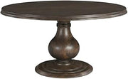 Starlight Canyon Home Solid Mango Wood Round Dining Table with an Intricately Carved Pedestal Base, Seats Six, Large Kitchen Dining Room Table