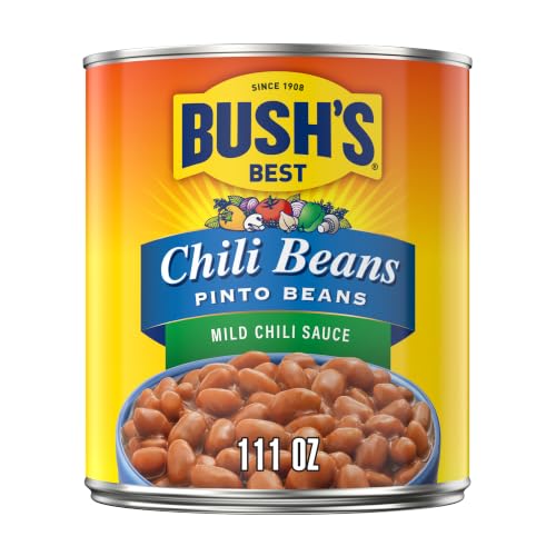Bush's Best Mild Pinto Bean Chili / 111 Ounce (Pack of 6) / Mild Pinto Garbanzo Beans