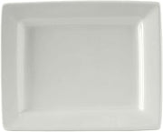 Tuxton China BWH-0703 Plate, 7" x 5-1/2" x 1" H, Rectangular, Wide Rim, Microwave and Dishwasher Safe, Oven Proof, Fully Vitrified, Ceramic, DuraTux, White, Pack of 12