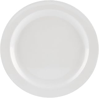 CAC China MLNC-7 Maxwell White Narrow Rim Plate 7 1/4" - 3 doz