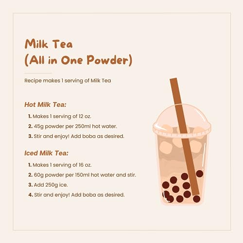 Bossen Milk Tea / 2.20 Pound (Pack of 1) / 1 Bubble Tea Tapioca Pearls