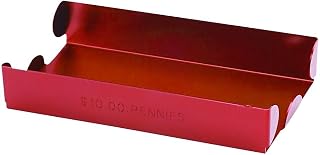 ControlTek Metal Coin Tray, Pennies - Red - Anodized Metal - 1 Each - 1 Each