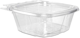 Dart CH12DEF 12 oz Tamper-Resistant Clear Hinged Container with Flat Lid (Case of 200)