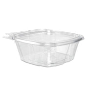 12 oz Tamper-Resistant Clear Hinged Container with Flat Lid (Case of 200) by DART – 5.5 in x 4.9 in x 2 in, 12.0 ounces, Plastic, clear, Pack of 200