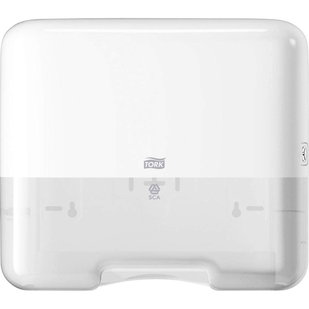 TOWEL DISPENSER ZICKZ.-THICK Mini by Tork – Plastic, White, Model 553100