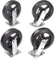 Global Industrial Mold-On Rubber Caster Kit 2 Swivel, 2 Rigid, 8" x 2"