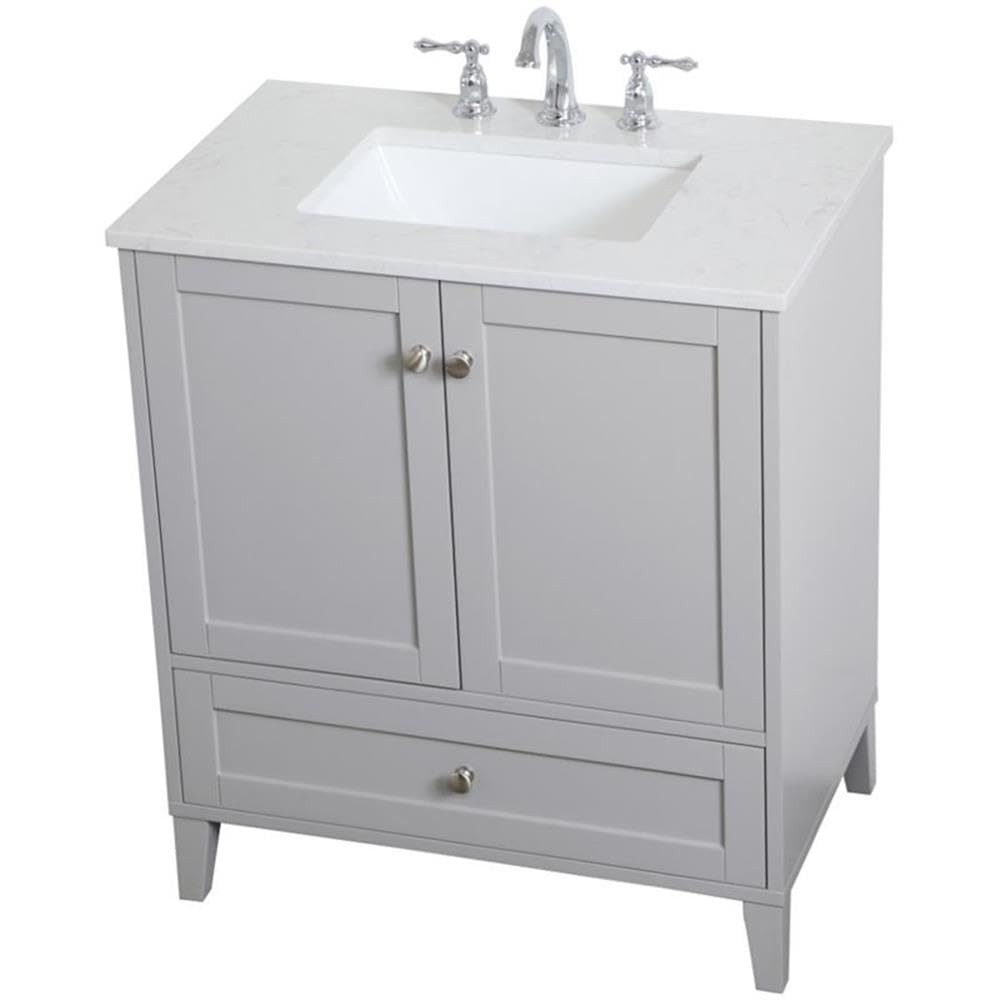 Elegant Decor 30" - Single / Brushed Nickel,grey / Traditional Bathroom Vanities