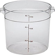 Cambro RFSCW6135 Camwear Round Storage Container, Clear, 6 qt., Case of 6