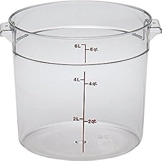 Cambro RFSCW6135 Camwear Round Storage Container, Clear, 6 qt., Case of 6