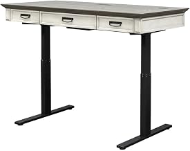 White Wood Writing Desk with Classic Rustic Coastal Style, Durable Construction, Spacious Work Surface, Suitable for Home Office and Workspace
