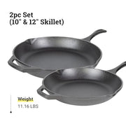 Lodge 10" & 12" (Pack of 2) / Black / 1.0 pounds Skillets