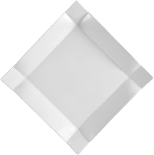 CAC China TMS-5 Times Square Super White Porcelain Square Plate, 4-Inch, Box of 36