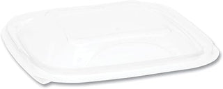 Pactiv Evergreen EarthChoice Recycled PET Container Lid, For 8/12/16 oz Container Bases, 5.5 x 5.5 x 0.38, Clear, Plastic, 504/Carton