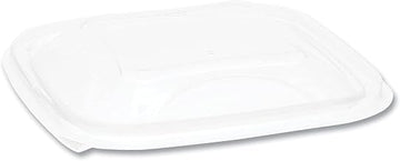 Pactiv Evergreen EarthChoice Recycled PET Container Lid, For 8/12/16 oz Container Bases, 5.5 x 5.5 x 0.38, Clear, Plastic, 504/Carton