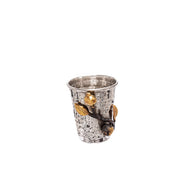 Emanuel Havdalah Set, Stainless Steel With Pomegranate Design, Copper Accents