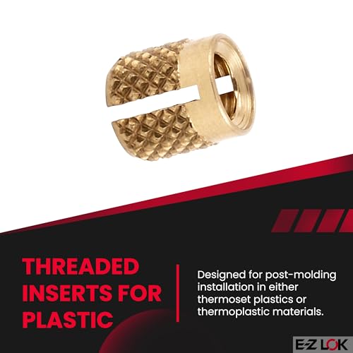 E-Z LOK 8-32 Pack of 100 / 8-32 / Brass Press-In Inserts