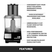 Waring 3.5 Quart Cutter Bowl - WFP14S / 3.5 Quart Food Processor / Black Food Processors