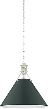 Hudson Valley Lighting MDS352-PN/SSG Painted No. 2-1 Light Pendant - 14.75 Inches Tall and 16 Inches Wide - Polished Nickel/Soft Studio Green