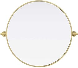 Elegant Kitchen and Bath Amoura 24X24 Pivot Mirror in Brass