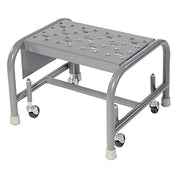 1 Step Steel Rolling Ladder by Tri-Arc – 17"L x 19"W x 14"H, Alloy Steel, Gray, Model WLSR001166