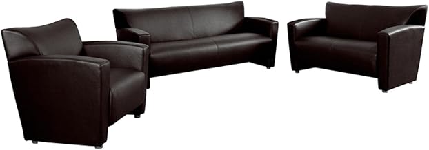 Flash Furniture HERCULES Majesty Series Reception Set in Brown LeatherSoft