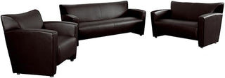 Flash Furniture HERCULES Majesty Series Reception Set in Brown LeatherSoft