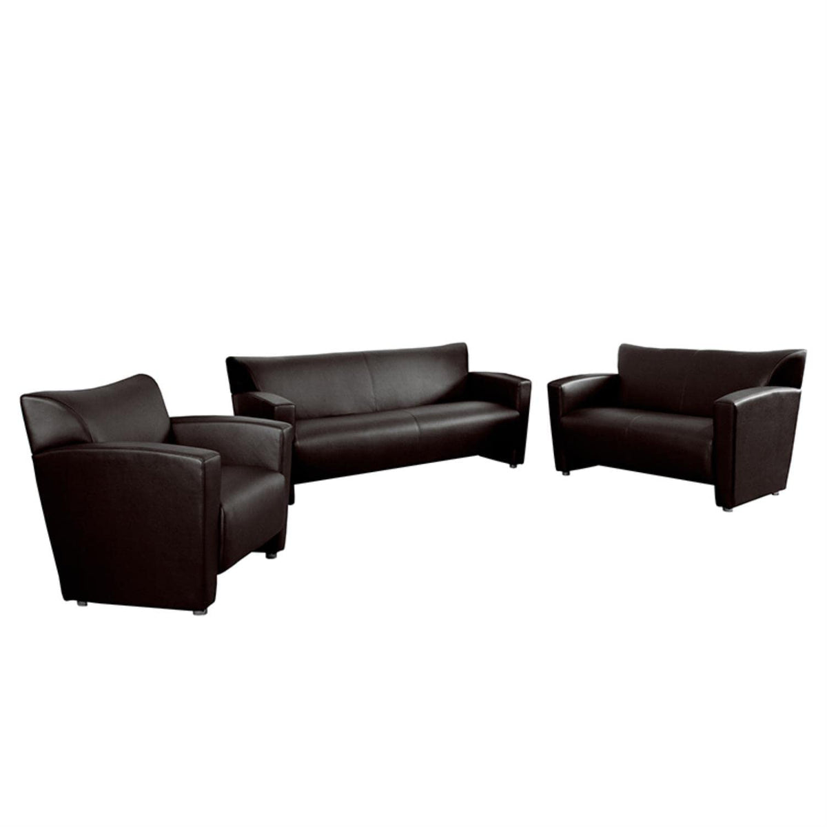 HERCULES Majesty Series Reception Set in Brown LeatherSoft by Flash Furniture – 3-Piece Set, Leather, Brown, Pack of 3, Model 222-SET-BN-GG