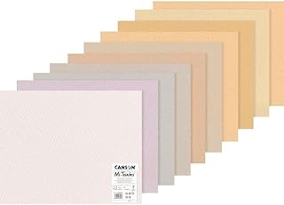 Canson Mi-Teintes Coloured Drawing 160gsm 50x65cm Paper Pack, Double Sided: Honeycomb & Fine Grain, 10 Pastel Colour Sheets, for Professional Artists & Illustrators