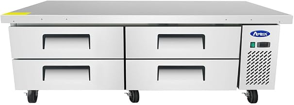 72" 4-Drawer Refrigerator Chef Base Heavy-Duty Worktop for Restaurant Hotel Cafeteria| 12.1 Cu. Ft. Capacity by Atosa – 72", 12.1 cubic_feet, Silver, Model MGF8453GR